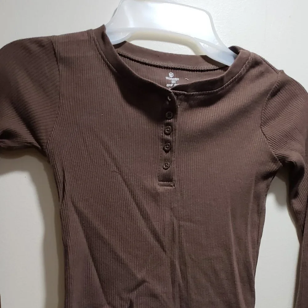 Carter’s Girls Brown & Pink Vest + Long Sleeve Shirt Set | Size 5 - for Kids